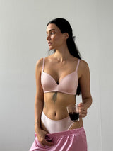 B CUP Angel balensiz desteksiz saten sütyen takımı