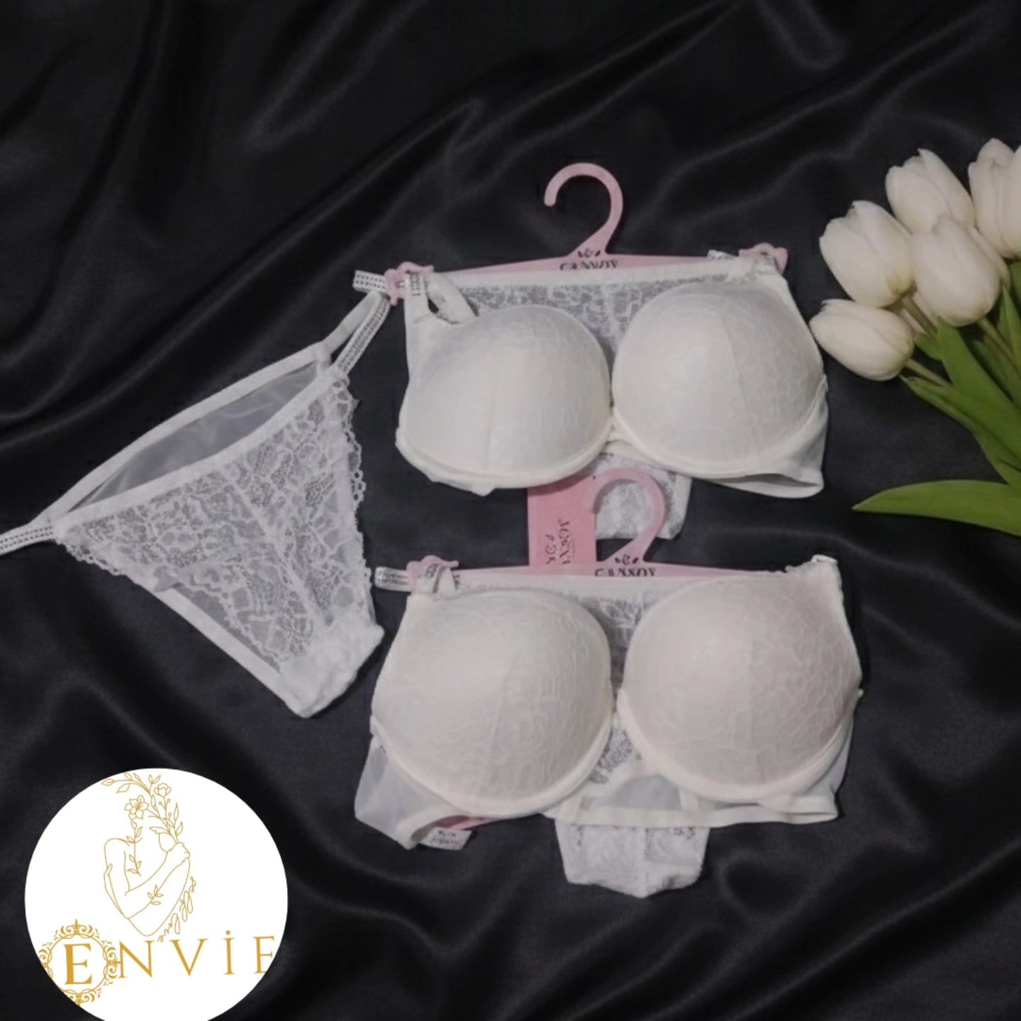 Dantel taşlı balenli destekli sütyen takımı